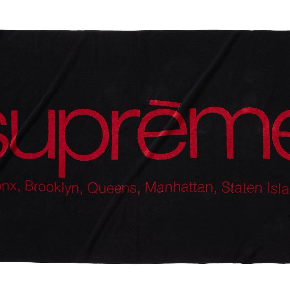 Supreme Black and Red Five Boroughs Towel